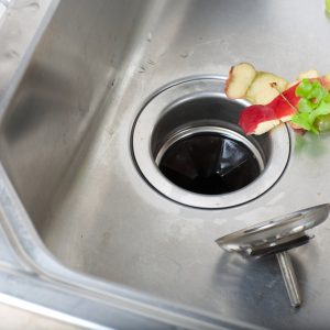 Sink with food scraps
