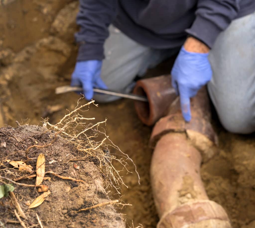 tree root on sewer line